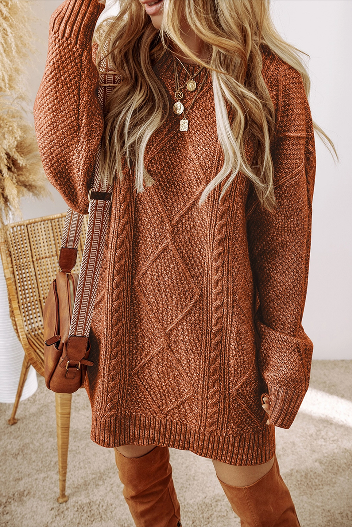 Grace Cable Knit Sweater Dress