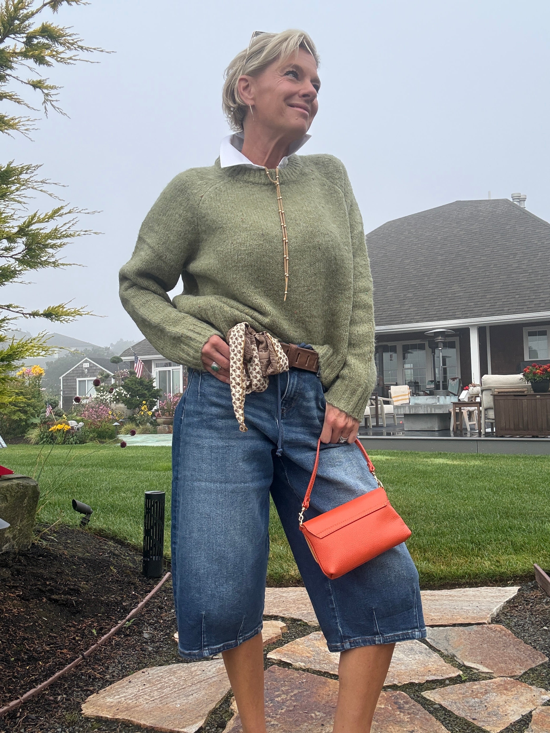 Speckled Crew Neck Knit Sweater