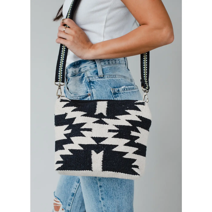 Cream & Black Aztec Crossbody