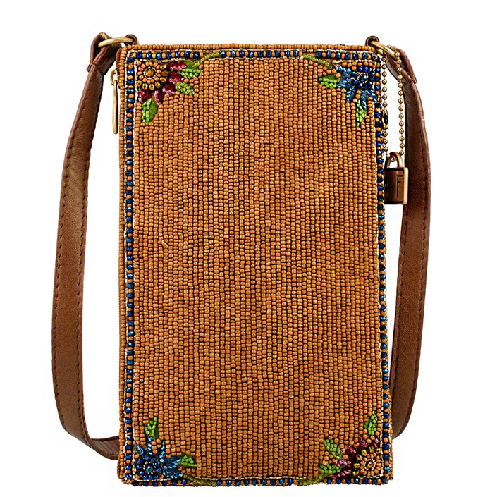 Garden Groove Ivory Guitar with Flowers Beaded Crossbody  back