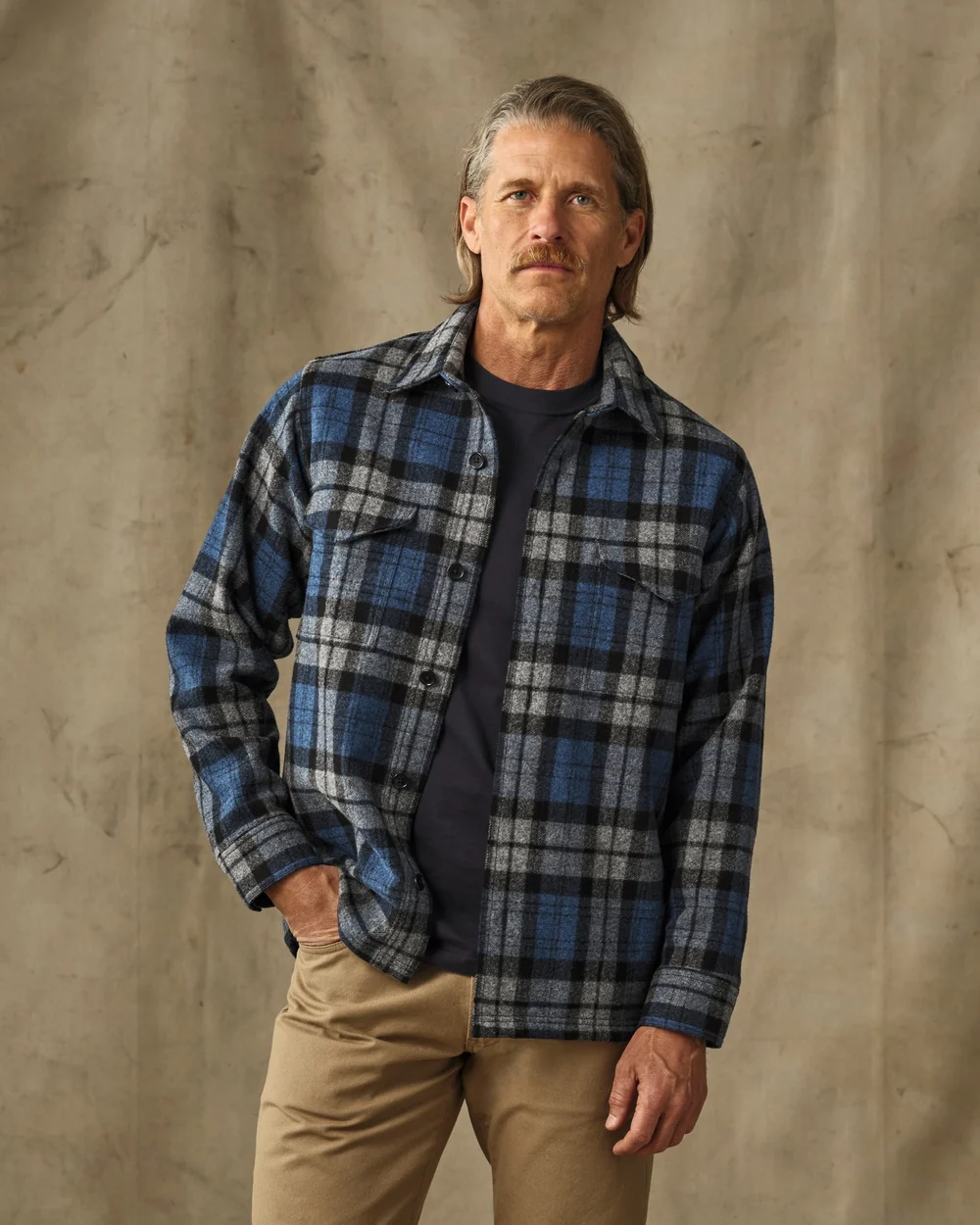 Filson Jac-Shirt, blue/heather gray-front