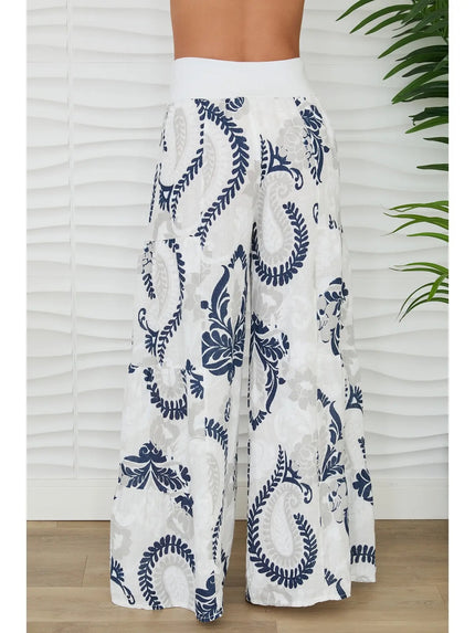 Paisley Print Tiered Palazzo Pant