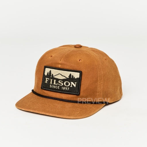waxed trucker cap (w/scenic patch) gold brown / scenic front