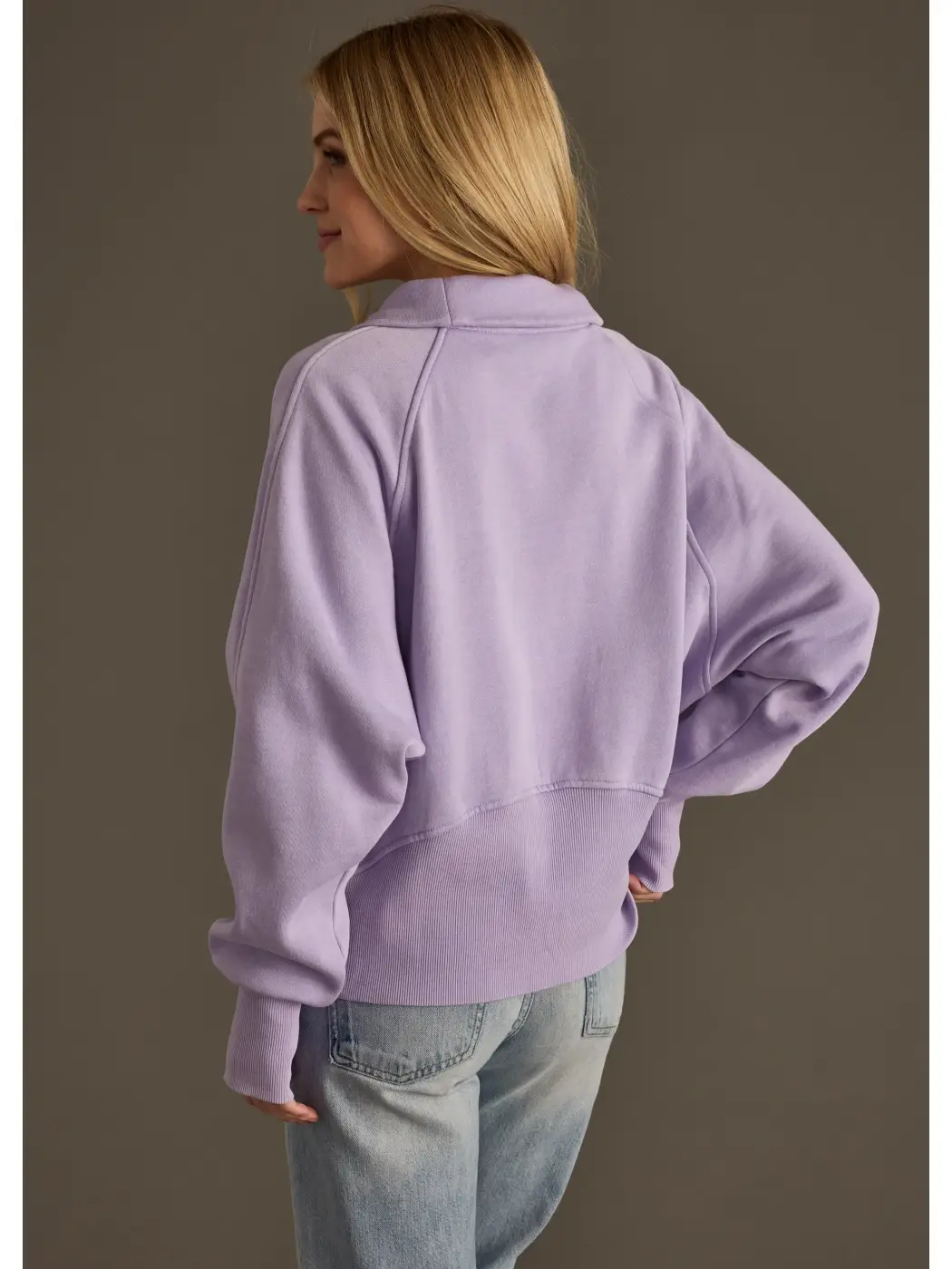Lucy Quarter Zip lavender back