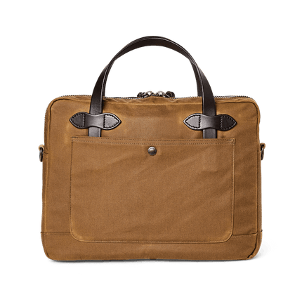 Tin Cloth Compact Briefcase Tan One Size back