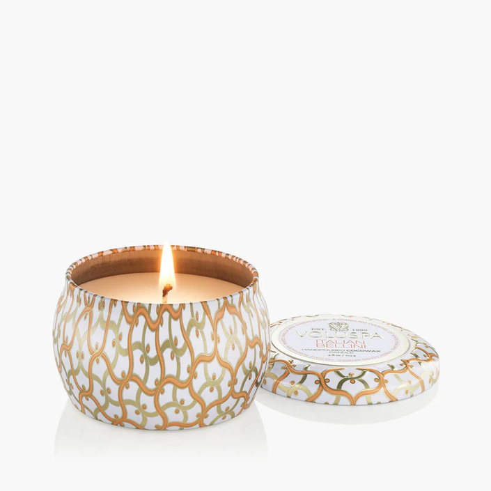 ITALIAN BELLINI MINI TIN CANDLE lit
