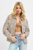 Leopard Print Oversized Jackets Stretchy