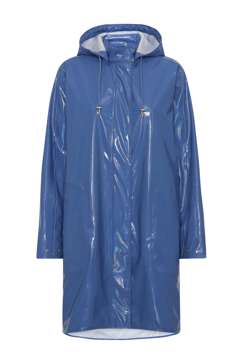 Rain71G Loose Cut Glossy Rain Coat - Main Image