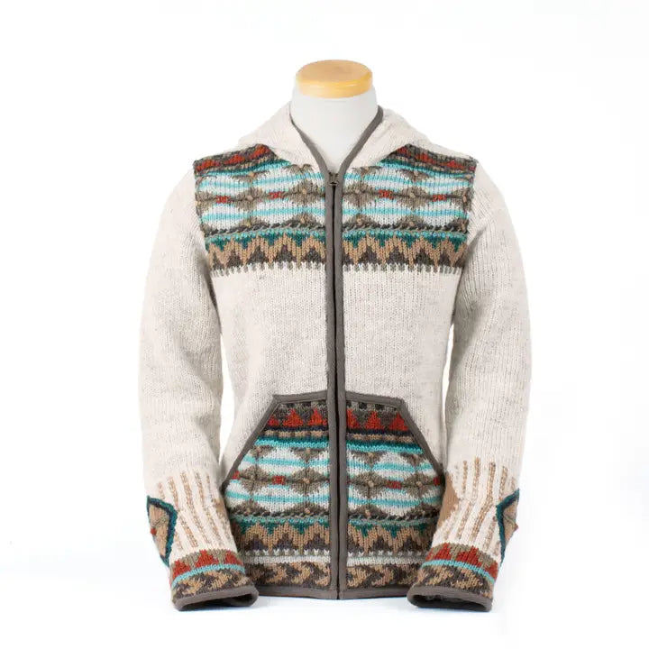 Dakotah Hooded Wool Sweater W Western Pattern