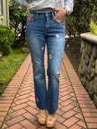 Spring Bloom Mid Rise Bootcut Jeans front