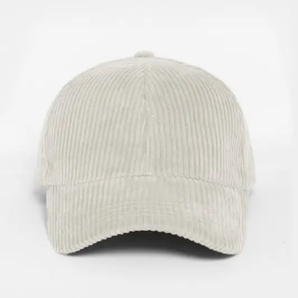 Solid Corduroy Fall Winter Baseball Hat  - Off-White