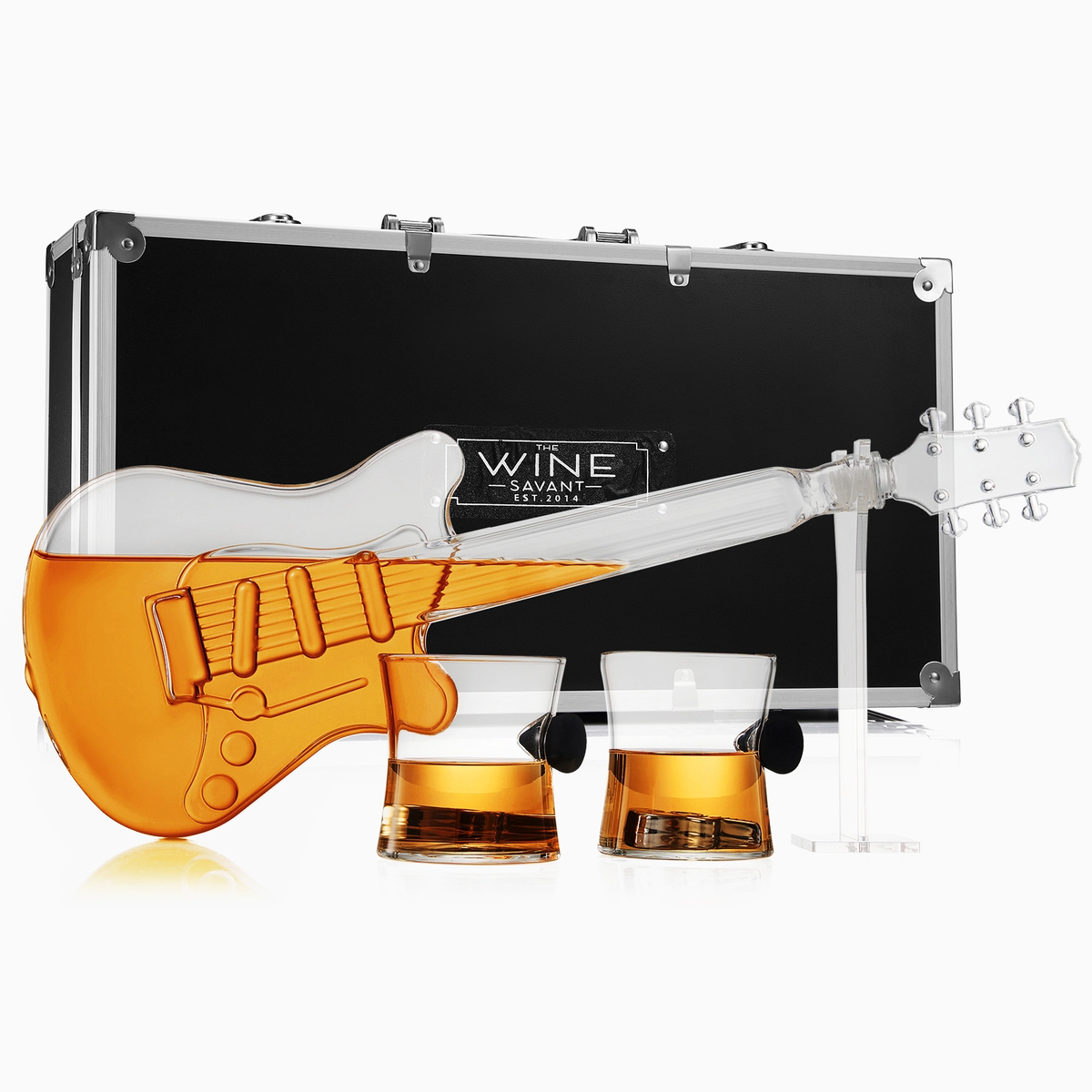 Guitar Whiskey Decanter with 2 Glasses and Case