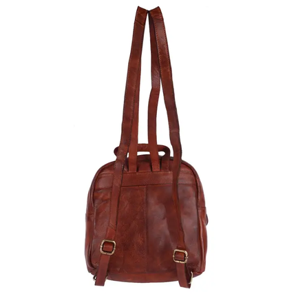 Genuine Leather Italian BackPack | Cognac back