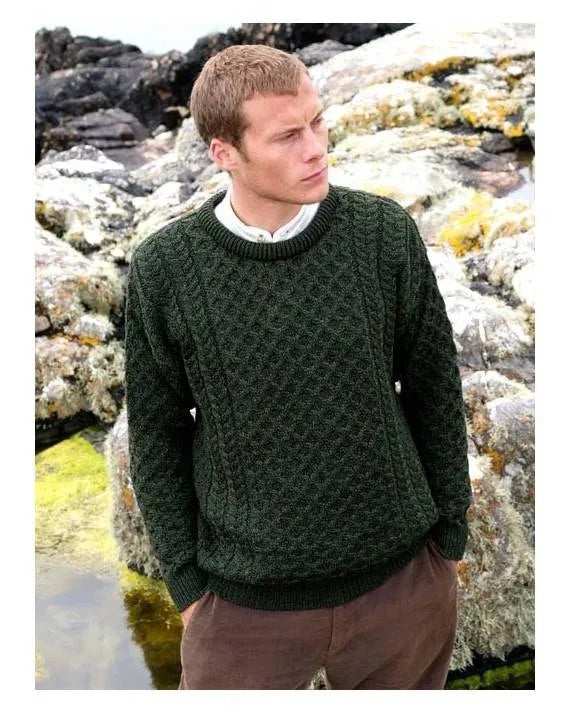 McCenna Merino Crew Neck, army green-front