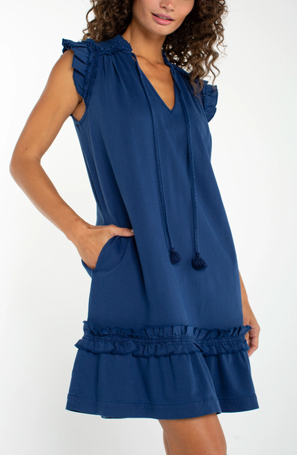 Flutter Sleeve Ruffled Dress