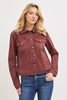 vintage washed jacket choco brown front buttoned