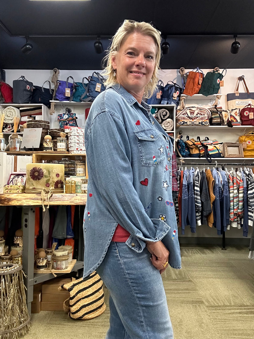 Selena Celebration Embroidered Shirt side