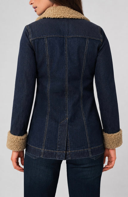 Heidi Sherpa Trimmed Denim Jacket-back
