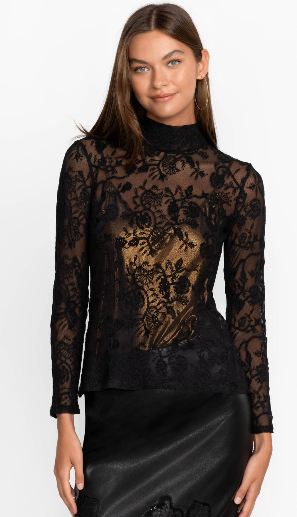 FINAL SALE | Johnny Was Dina Mesh Top | Black