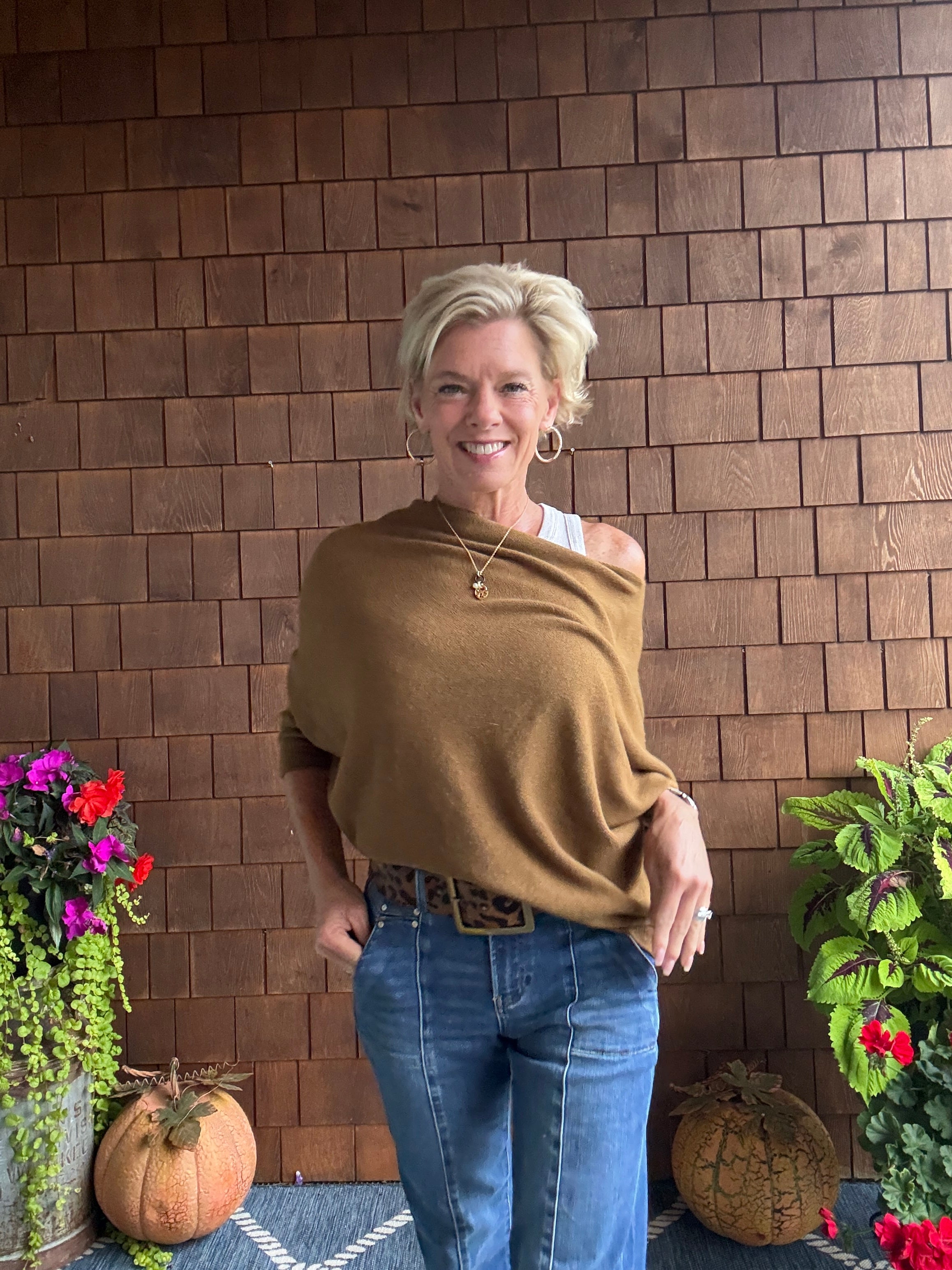 Ribbed Hem ASY Sweater Knit Top
