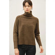 Reneé Wide Rib Raglan Turtleneck Sweater, brown-front
