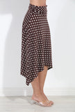 Charlie Bias Cut MIDI Skirt, brown/white, side