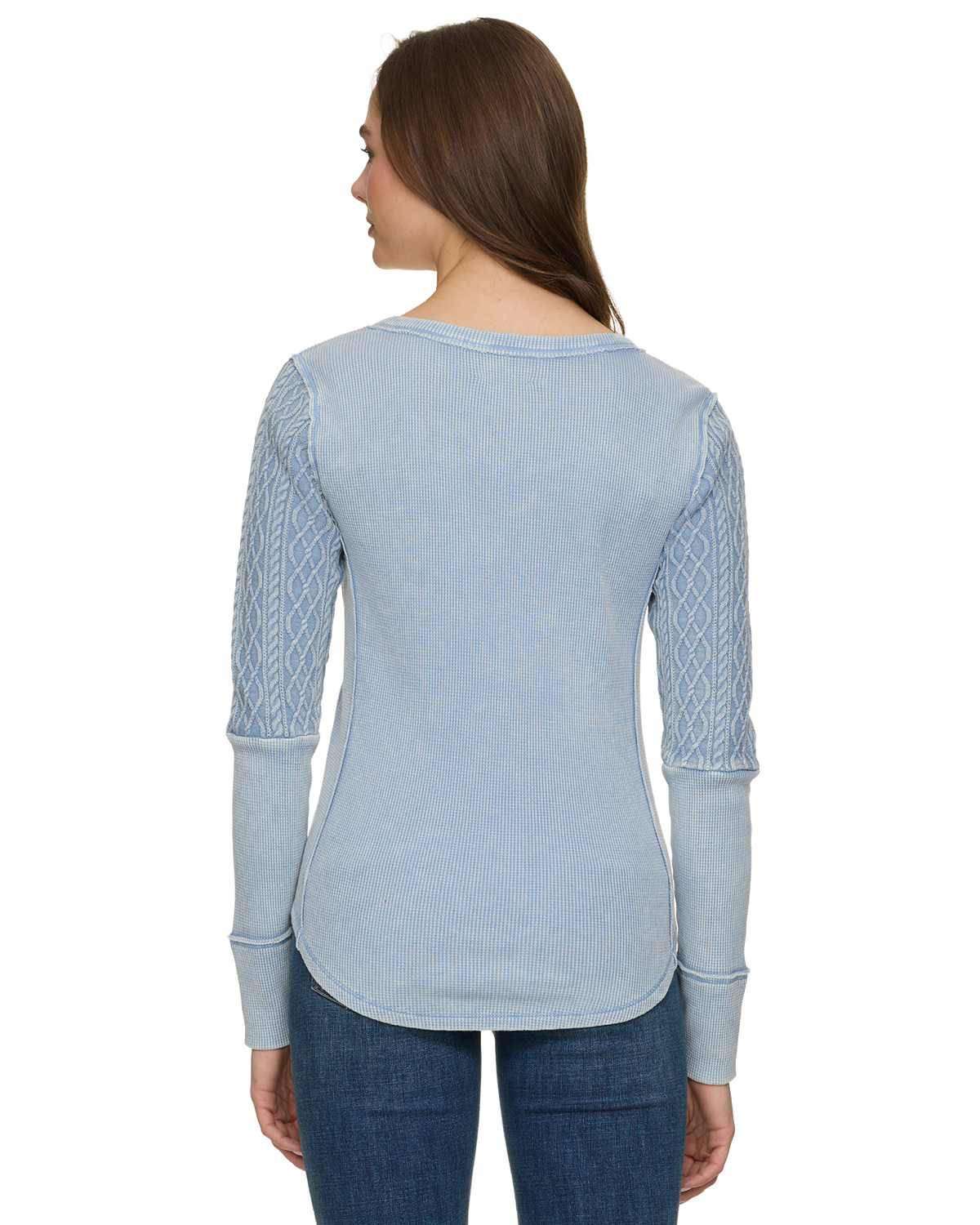 Hattieville Mixed Media Cable Henley
