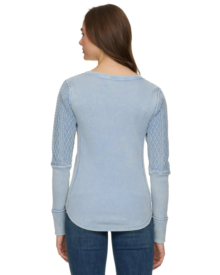 Hattieville Mixed Media Cable Henley