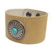 Genuine Suede Leather Cuff with Round Concho Sand