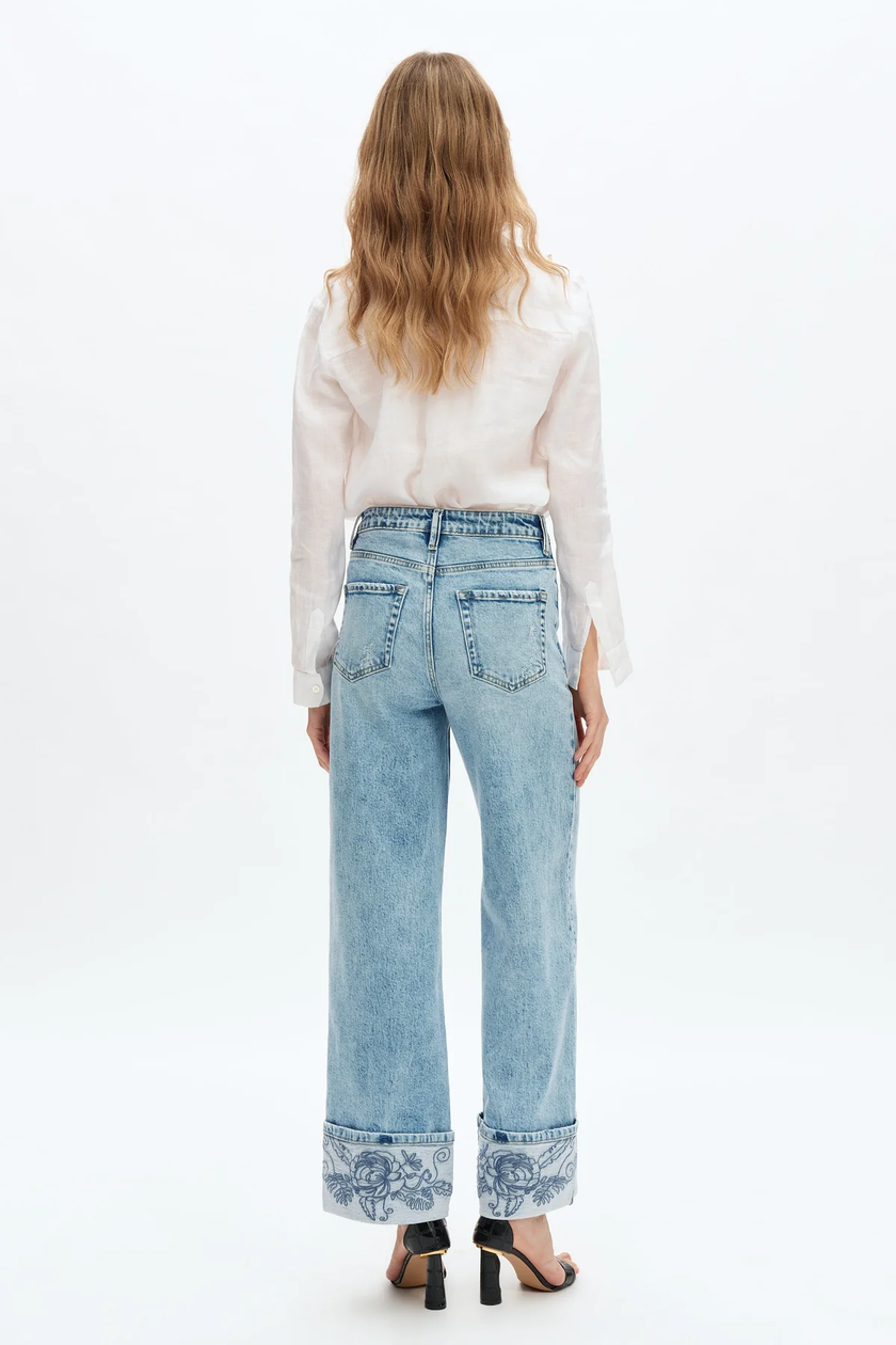 Flora High Rise Wide Leg-back