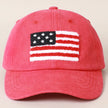 American Flag Patch Baseball Cap Red
