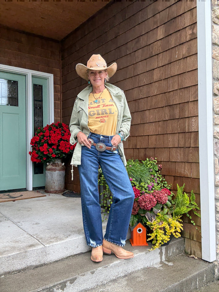 Candace HIGH RISE WIDE LEG JEANS  dark front