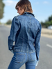 The Cuff Me Denim Jacket cloud blue dark back