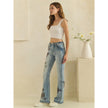 Fall Breeze Floral Embroidered Denim Jeans