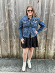 Autumn Floral Vine Embroidered Denim Jacket