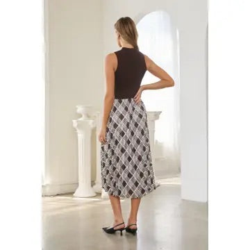 Eloise Twofer Dress, brown/blue-back