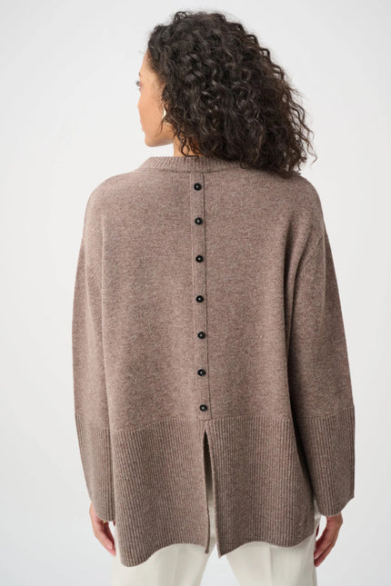 Sarah Button-Back Wool Sweater