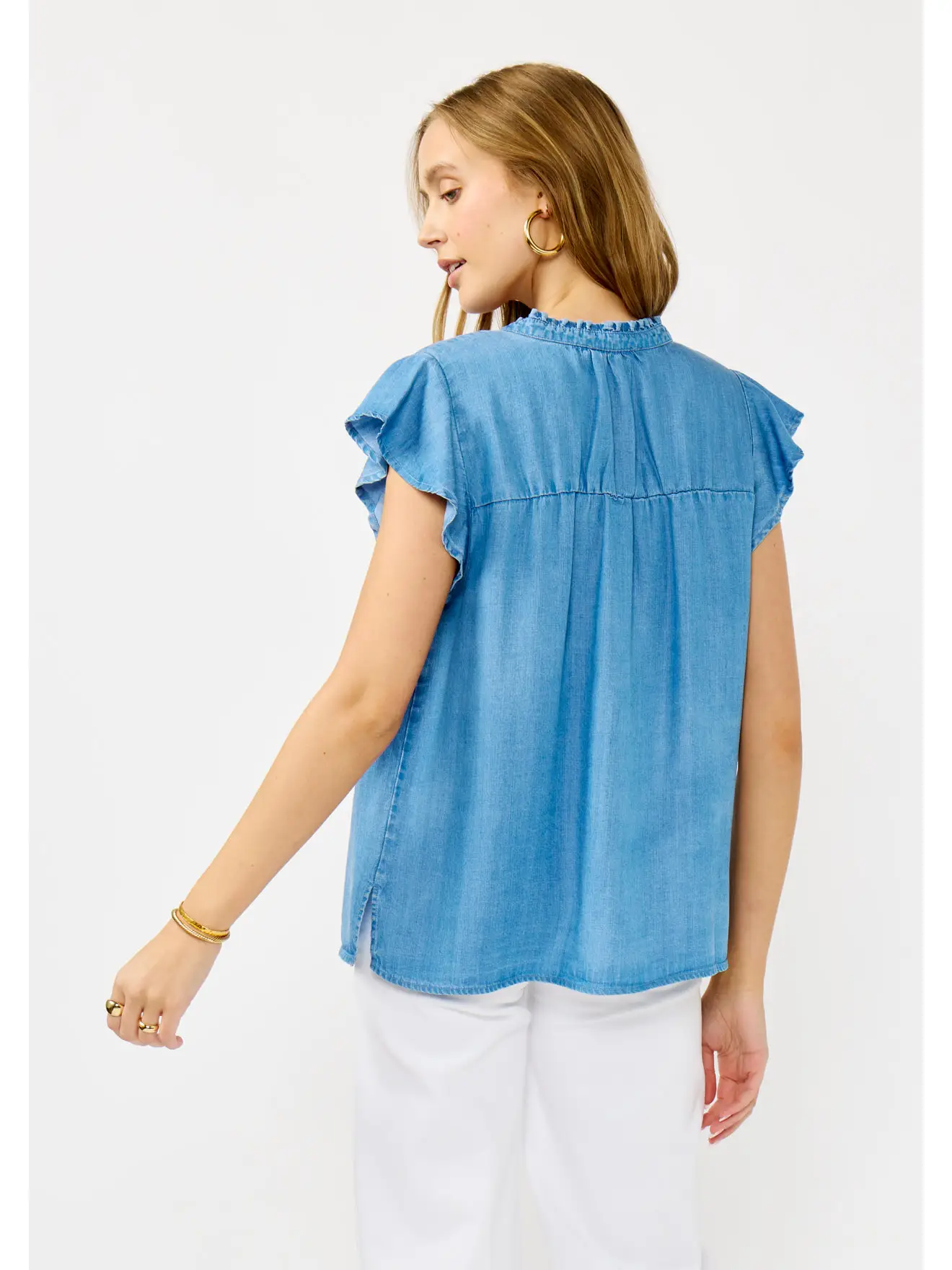 Jenny Flutter Sleeve Button Down back