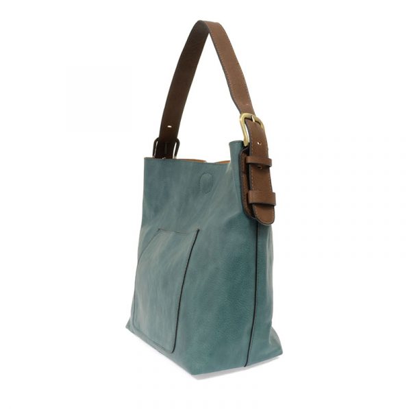 Joy Hobo Handbag - Teal-ish & Coffee