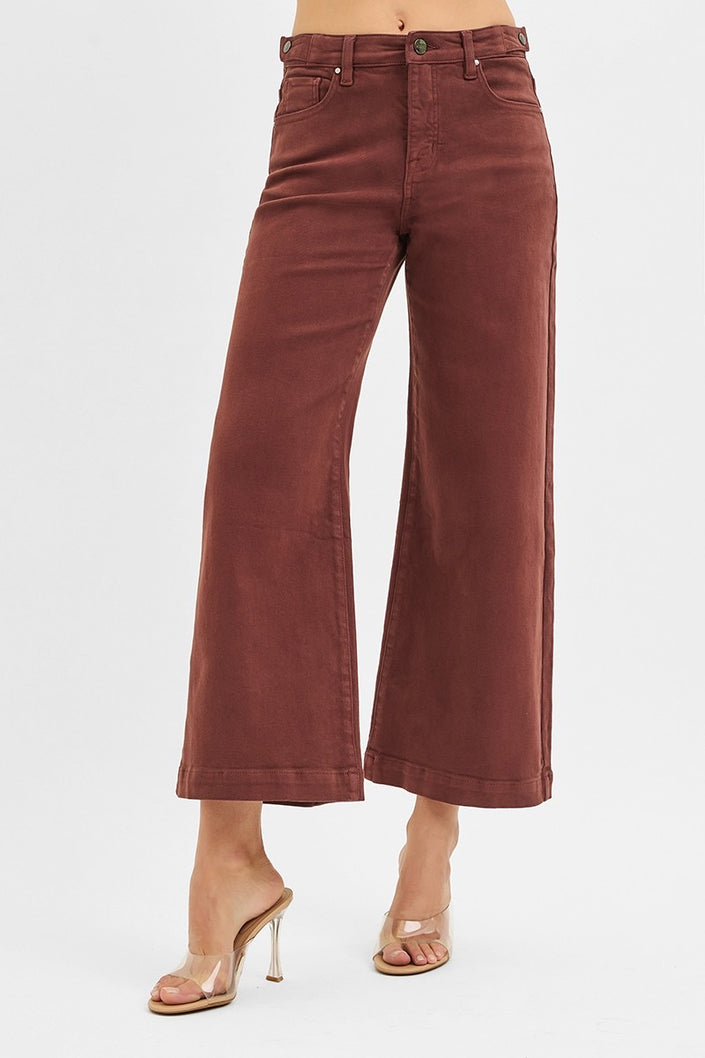 TC-High Rise-Crop Wide-Adjustable WB Pants coco front