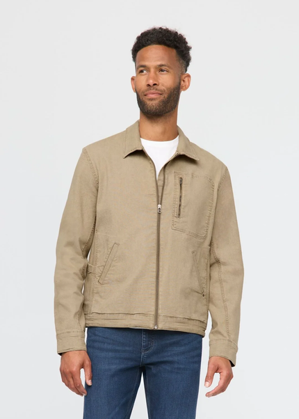 Men's Stretch Canvas Utility Jacket tan-front
