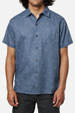 LOUNGE SHIRT washed blue  model front