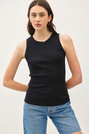 River Basic Cotton garment Dyed Round Neck Tank