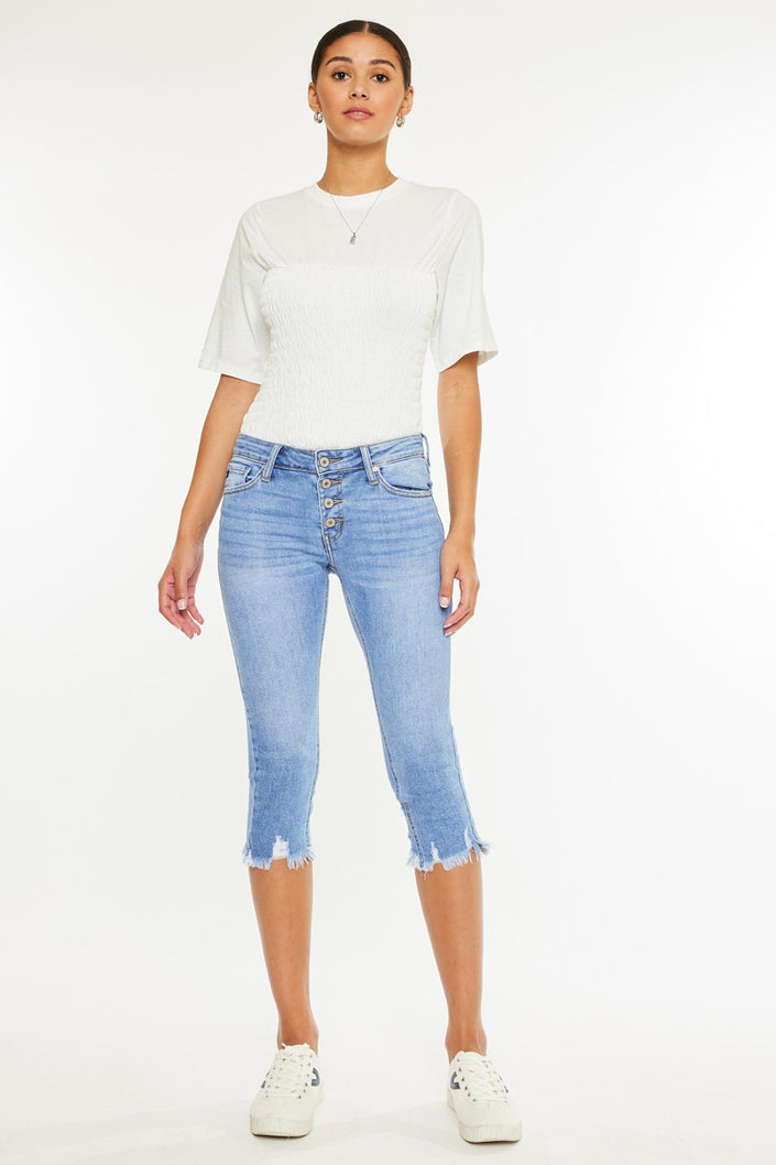 Katie Mid Rise Capri Jeans 