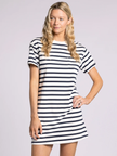KICK BACK DRESS white navy