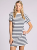 KICK BACK DRESS white navy