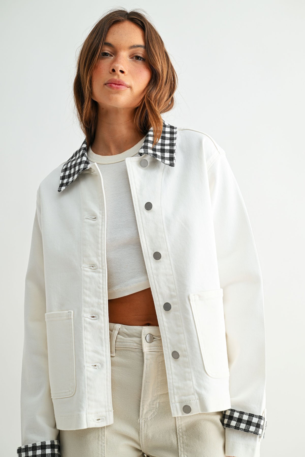 Checker Collared Jacket