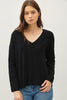 Geena Relaxed VNeck Sweter W Center Seam
 black