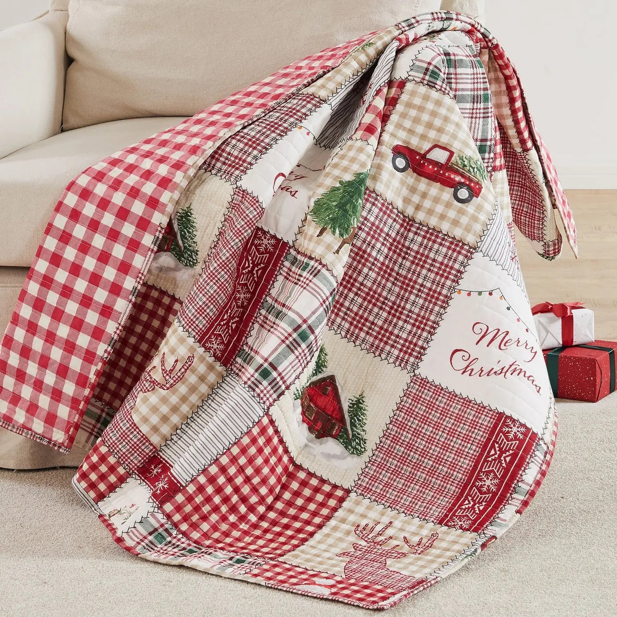 Home For Christmas Quilted Throw