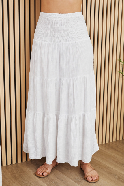 TIERED COTTON SKIRT